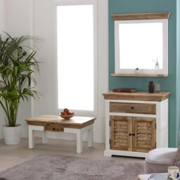 Rackhams Milano Solid Mango Wood Small Sideboard White - Whitish - Wood - 1 - thumbnail 4