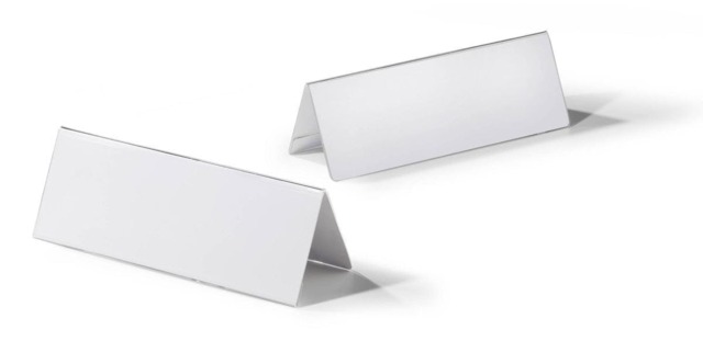 Rackhams Clear Acrylic Table Place Name Holders and Inserts - 10 Pack - 105x297mm - image 1