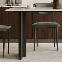Rackhams Hasegawa Dining Table, Sintered Stone With Black Legs - 140 x 80cm - NO Chair - thumbnail 5