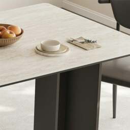 Rackhams Hasegawa Dining Table, Sintered Stone With Black Legs - 140 x 80cm - NO Chair - thumbnail 6