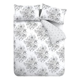 Rackhams Elinda Floral Reversible Duvet Cover Set - Grey - King - thumbnail 6