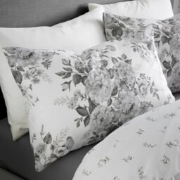 Rackhams Elinda Floral Reversible Duvet Cover Set - Grey - King - thumbnail 3
