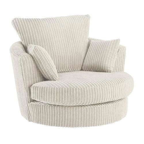 Rackhams Chicago Full Back Living Room Furniture Range - Cloud Cream - Swivel Chair - image 1