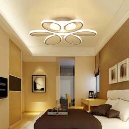 Rackhams Floral 6 Rings Modern LED Ceiling Light Dimmable with Remote Control - 58 cm - thumbnail 2