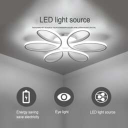 Rackhams Floral 6 Rings Modern LED Ceiling Light Dimmable with Remote Control - 58 cm - thumbnail 5