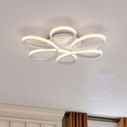 Rackhams Floral 6 Rings Modern LED Ceiling Light Dimmable with Remote Control - 58 cm