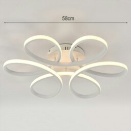 Rackhams Floral 6 Rings Modern LED Ceiling Light Dimmable with Remote Control - 58 cm - thumbnail 3