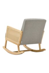 Rackhams Grey Linen Wooden Rocking Chair - Grey - thumbnail 3
