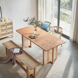 Rackhams Gavril Rattan Dining Table, Oak, Rectangle - A Set Of 2 Dining Chairs ( NO Dining Table ) - thumbnail 2