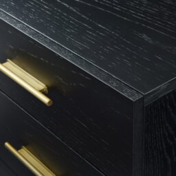 Rackhams Tulip Tall Boy 4 Drawer Narrow Chest - Wenge (Black Stained Oak) - Wenge (Black Stained Oak) - thumbnail 5