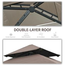 Rackhams 2.5 x 1.5m BBQ Tent Canopy Patio Outdoor Awning Gazebo Party Sun Shelter - Coffee - thumbnail 4