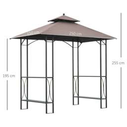 Rackhams 2.5 x 1.5m BBQ Tent Canopy Patio Outdoor Awning Gazebo Party Sun Shelter - Coffee - thumbnail 3