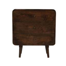 Rackhams Winnie Dark Mango Wood Chest Of 3 Drawers - Wood - 3 - 70x35x80 CM (LxDxH) - thumbnail 4