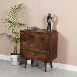 Rackhams Winnie Dark Mango Wood Chest Of 3 Drawers - Wood - 3 - 70x35x80 CM (LxDxH) - thumbnail 2