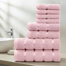Rackhams Boston 8 PCS Towel Bale Set - Pink - Pink