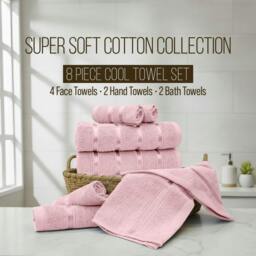 Rackhams Boston 8 PCS Towel Bale Set - Pink - Pink - thumbnail 2