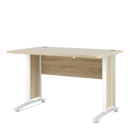 Rackhams Prima Desk 120 cm in Oak with White legs - Oak & White - 80.1 - 75 - thumbnail 2