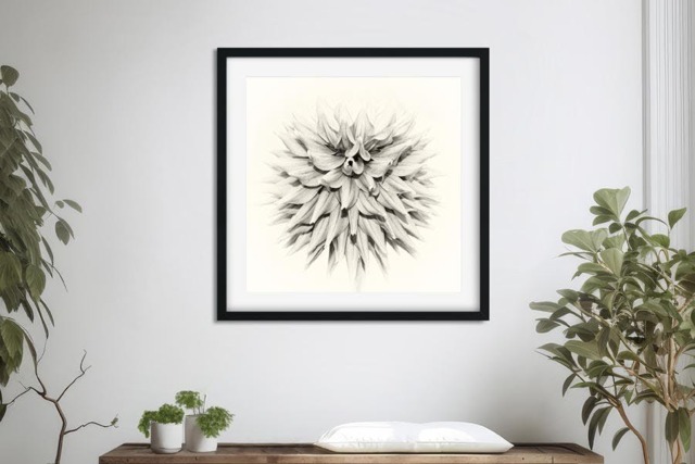 Rackhams Echoes of Dahlia - Framed Print 24 x 24 inch - image 1