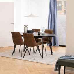 Rackhams Waylor Dining Chair in Brown Fabric Set of 2 - 1 - thumbnail 4