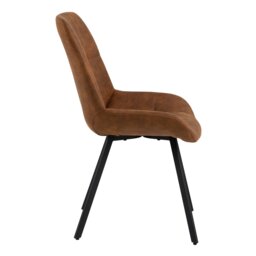Rackhams Waylor Dining Chair in Brown Fabric Set of 2 - 1 - thumbnail 3