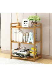 Rackhams 3 Tier Wood Audriel Bookcase - Brown - thumbnail 4