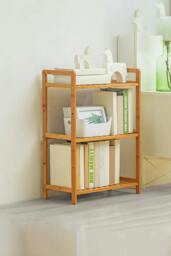 Rackhams 3 Tier Wood Audriel Bookcase - Brown - thumbnail 1