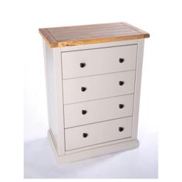 Rackhams Loreo 4 Drawer Chest of Drawers Brass Knob - Light Grey - thumbnail 3