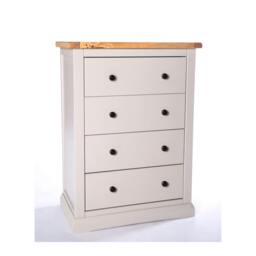 Rackhams Loreo 4 Drawer Chest of Drawers Brass Knob - Light Grey - thumbnail 2