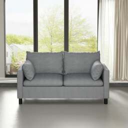 Rackhams Large 2 seater Plush Padded Sofa/Couch Linen Fabric Settee Laura - Beige - thumbnail 3
