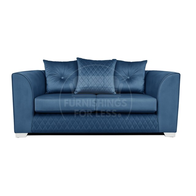 Rackhams Victoria Plush Velvet 2 Seater Sofa - Blue - image 1