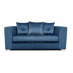 Rackhams Victoria Plush Velvet 2 Seater Sofa - Blue - thumbnail 1