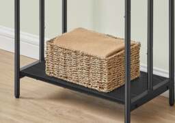 Rackhams Freestanding 3-Bar Towel Rack with Hooks & Storage Shelf, Ink Black, 50x30x100 cm - thumbnail 5