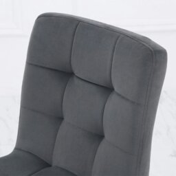 Rackhams 44cm Wide Retro Velvet Accent Desk Chair Dining Desk Chairs - Grey - thumbnail 6