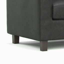 Rackhams York Black Faux Leather 3 Seater Reversible Corner Sofa - thumbnail 4