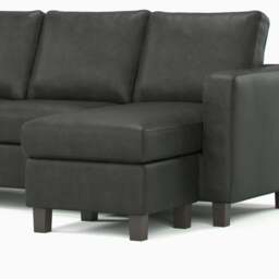 Rackhams York Black Faux Leather 3 Seater Reversible Corner Sofa - thumbnail 6