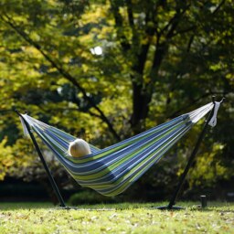 Rackhams Double Cotton Hammock with Stand (280cm) - Oasis - thumbnail 3
