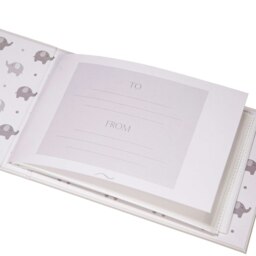 Rackhams Cute Baby Elephant Grey Photo Album with Silver Stars and Palm Leaves - thumbnail 2