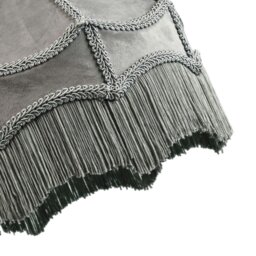 Rackhams Traditional Victorian Empire Lampshade in Soft Dove Grey Velvet with Tassels - thumbnail 4