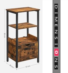 Rackhams Slim Bathroom Floor Cabinet with 2 Drawers and Open Shelf for Bathroom, Bedroom, or Living Room - thumbnail 3