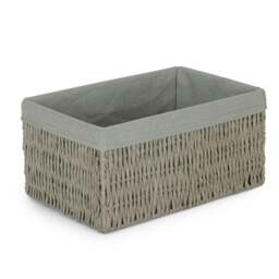 Rackhams Grey Paper Rope Storage Basket with Grey Cotton Lining - Large - thumbnail 5