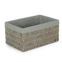 Rackhams Grey Paper Rope Storage Basket with Grey Cotton Lining - Large - thumbnail 1