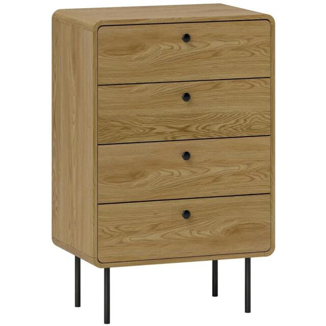 Rackhams Modern Chest of Drawers with 4 Drawers - Oak