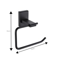 Rackhams Unity Black Stainless Steel Wall Mounted Toilet Roll Holder - thumbnail 2