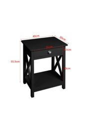 Rackhams 55.5cm H One Drawer Wooden  Bedside Table Night Stand with Shelf - Black - thumbnail 6