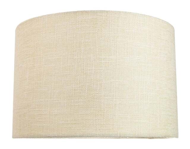 Rackhams Contemporary and Sleek 12 Inch Cream Linen Fabric Drum Lamp Shade 60w Maximum - image 1