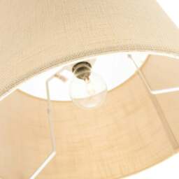 Rackhams Contemporary and Sleek 12 Inch Cream Linen Fabric Drum Lamp Shade 60w Maximum - thumbnail 4
