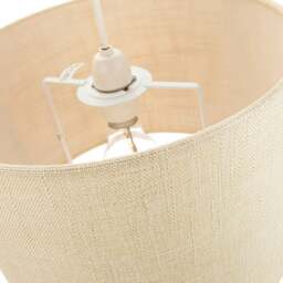Rackhams Contemporary and Sleek 12 Inch Cream Linen Fabric Drum Lamp Shade 60w Maximum - thumbnail 3