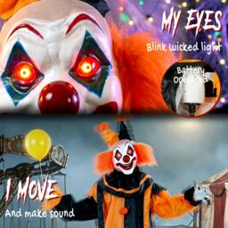 Rackhams 190 cm Life Size Animated Clown Halloween Decorations Outdoor Indoor - thumbnail 4