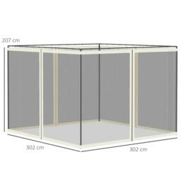 Rackhams 302 x 207cm Universal Replacement Mesh Sidewall Netting for Gazebos and Canopy Tents, (Sidewall Only) White - thumbnail 2
