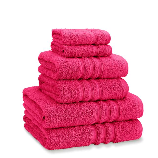 Rackhams Zero Twist Cotton 6 Piece Towel Bale Set Hot Pink - 6 Piece Towel Set - Hot Pink - image 1